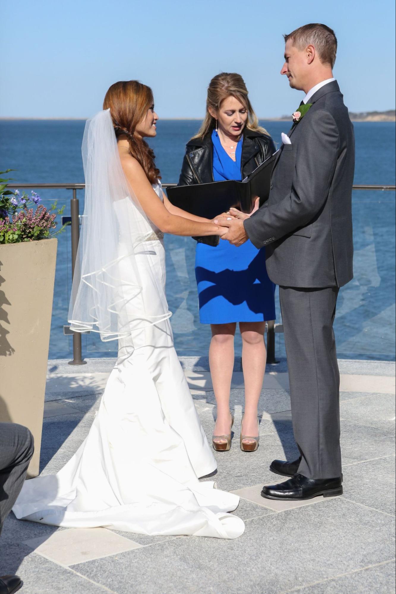 Jill officiating a wedding ceremony in Cape Cod